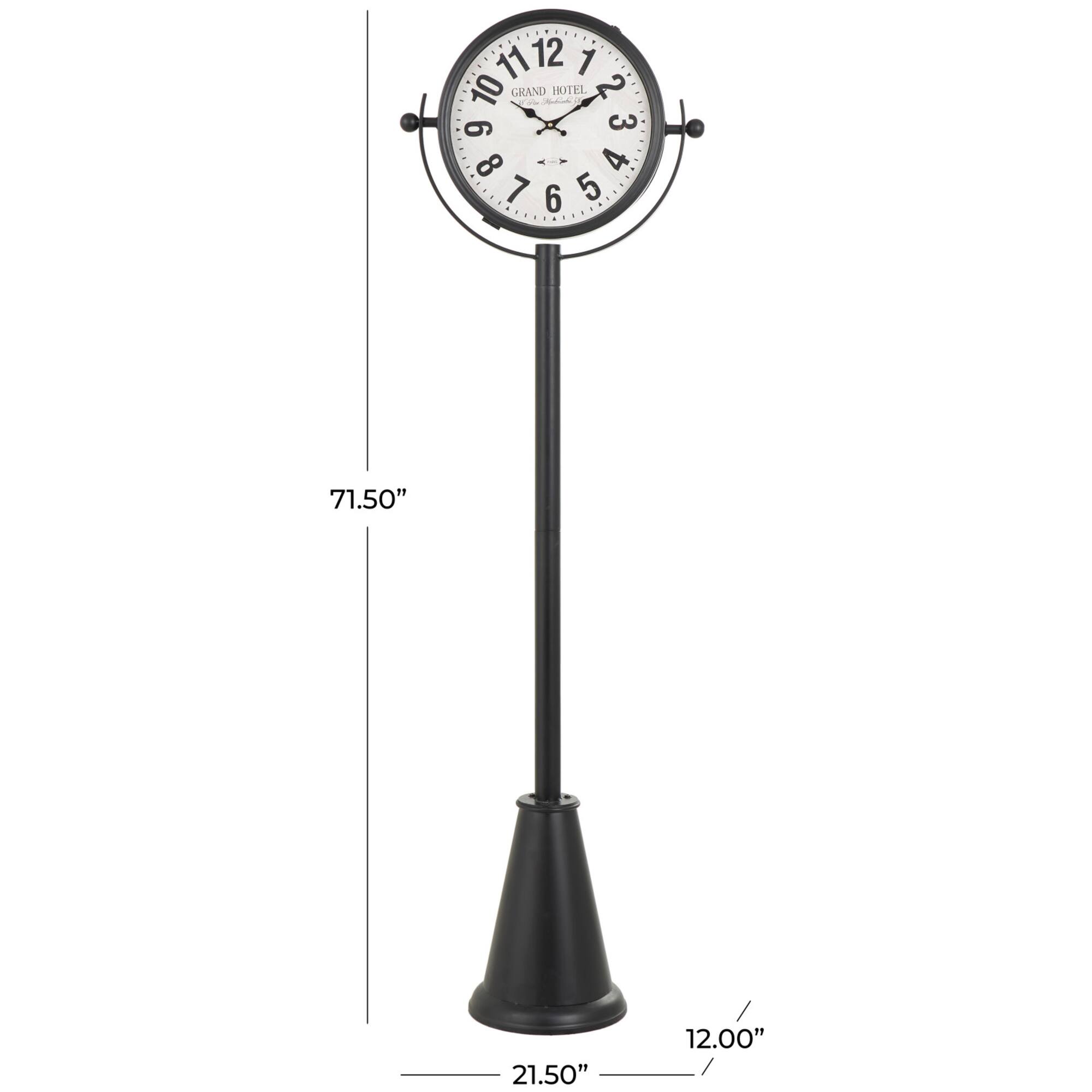 6ft. Black Metal Clock